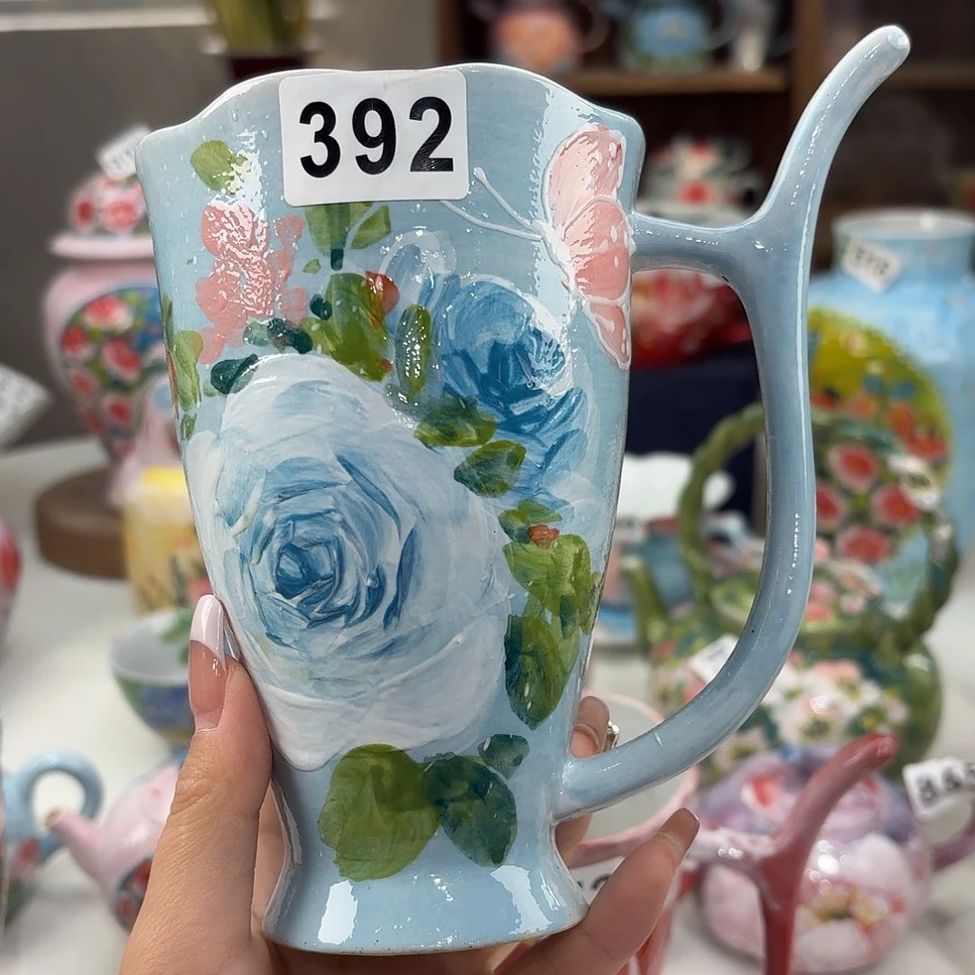 瓷片景德镇手绘高温釉下彩陶瓷茶具