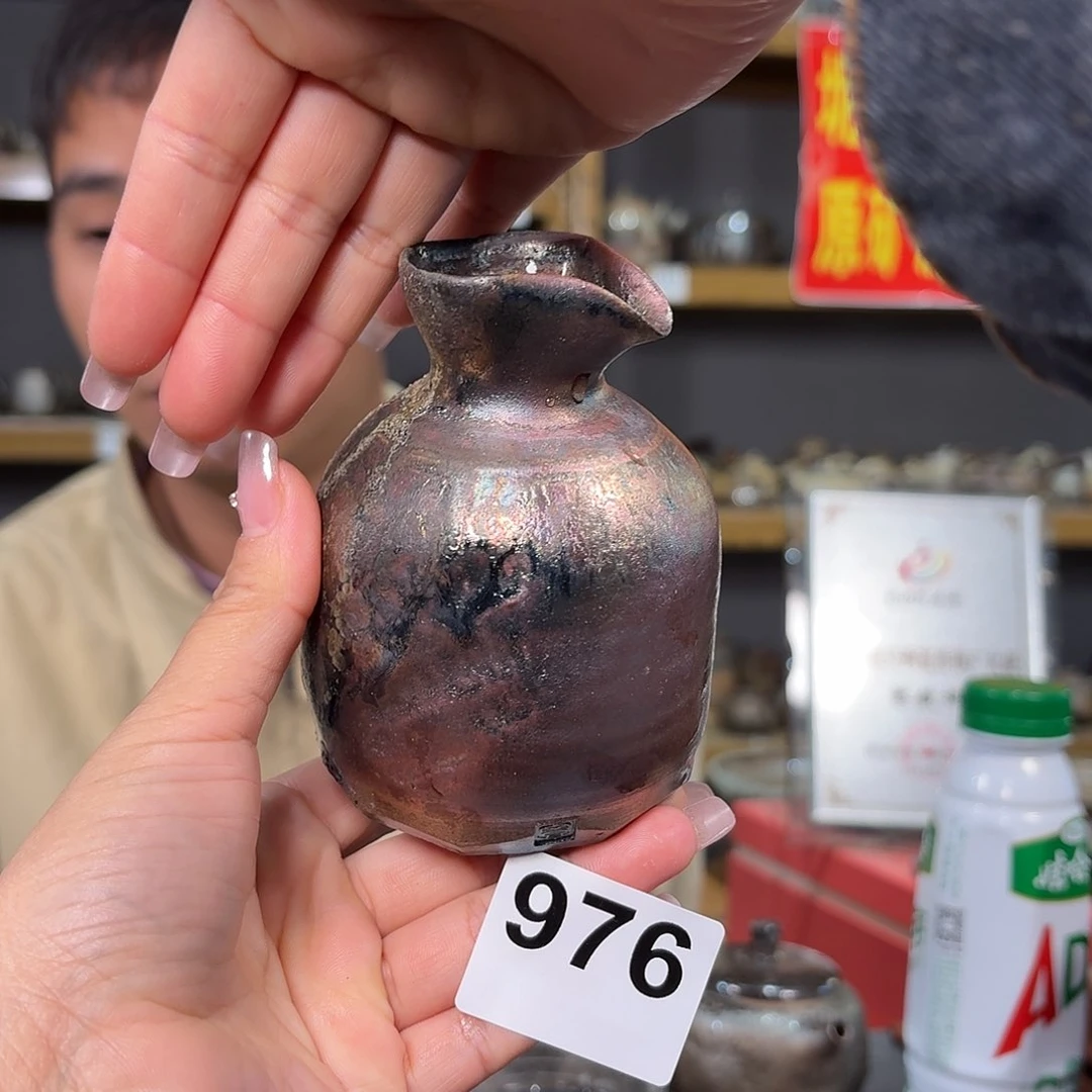 杯店***易坭兴陶柴烧全手工原矿泥料杯