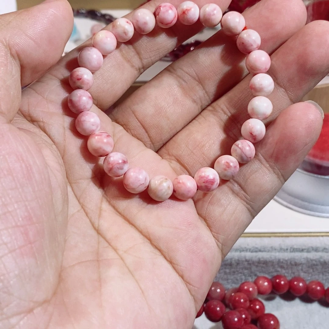 天然辰砂原石手串