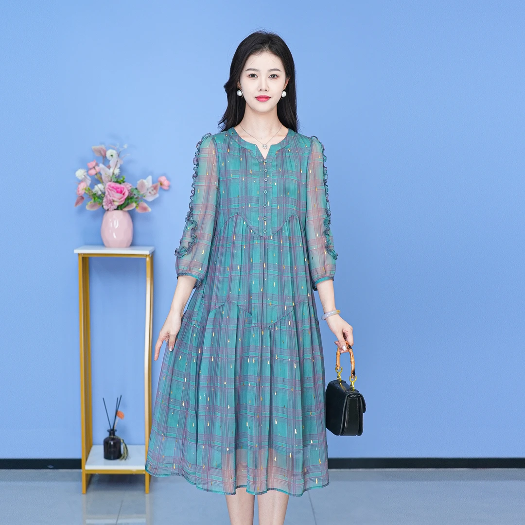 【SJYF1760】2025年春季新款时尚优雅减龄连衣裙显瘦气质