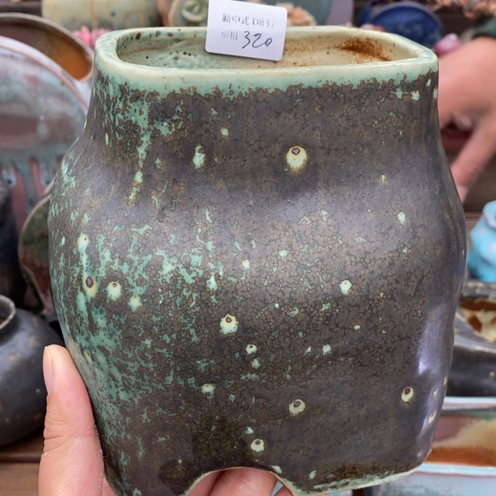 粗砂花盆1987盆新中式D837