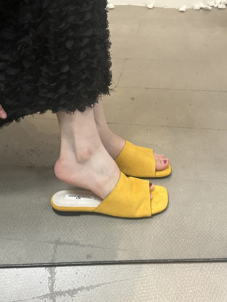 阿南儿~法式一字拖鞋女夏季平底外穿2025沙滩鞋海边度假凉拖鞋