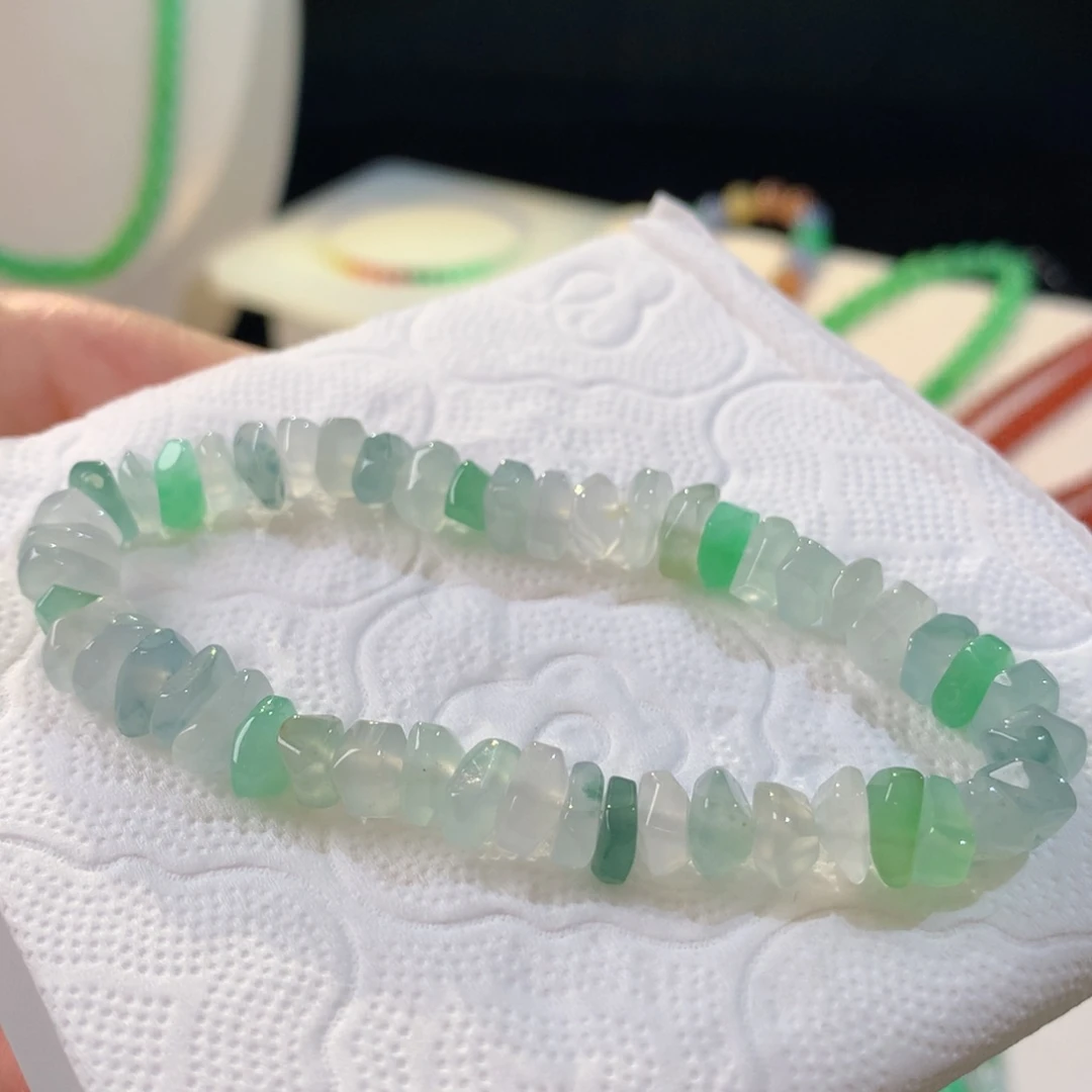 翡翠散珠冰随形  毛货定制