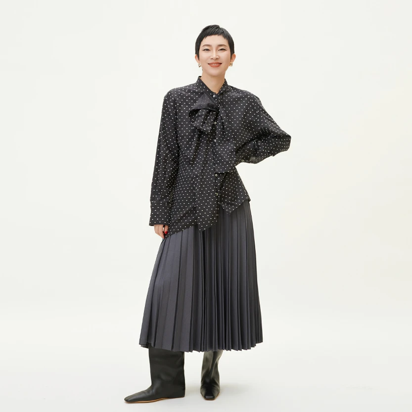 GOLDENBARRY|212604不对称领结衬衫