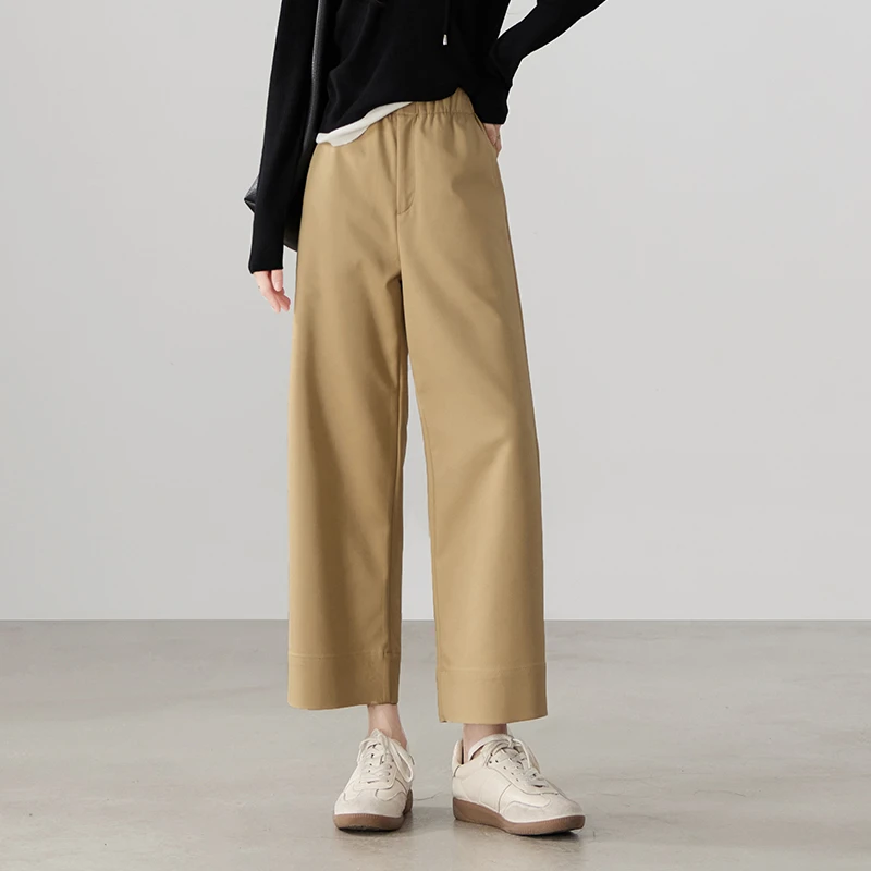 索菲丝尔2025秋季新款时尚百搭宽松九分阔腿裤休闲裤女531659