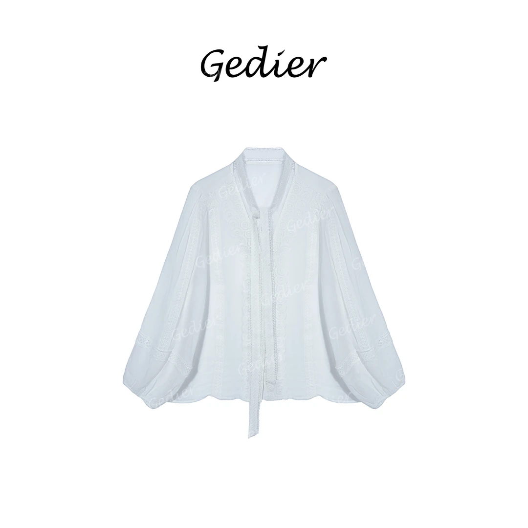 【歌蒂尔】2025年春季欧若风经典蕾丝装饰白色衬衫 CG510557Y