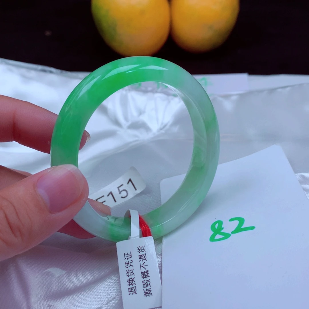 未镶嵌手镯翡翠缅甸天然A货翡翠手镯52.7贵妃