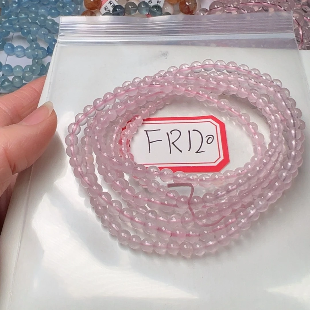 水晶手链未镶嵌嘟****嘟粉水晶4mm