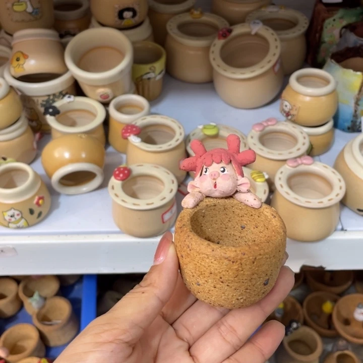 复古炻陶立体多肉盆