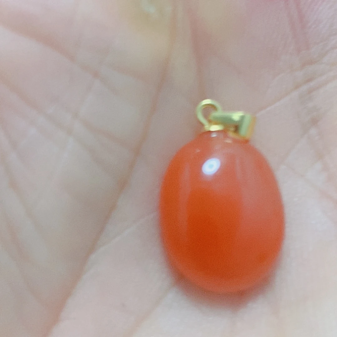 南红玛瑙银S925镶嵌吊坠(不含链)