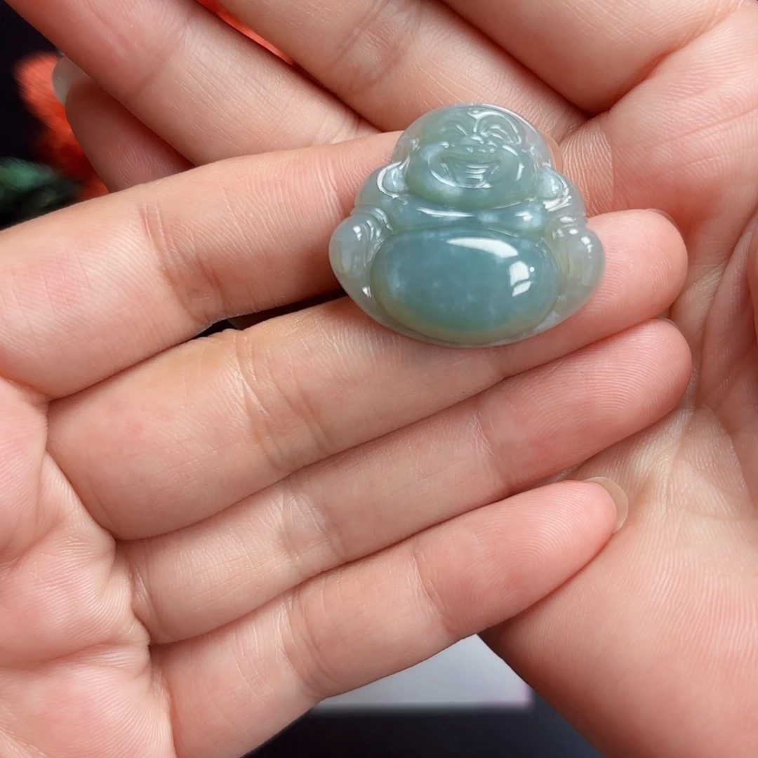 翡翠未镶嵌颈饰天然缅甸翡翠A货佛公