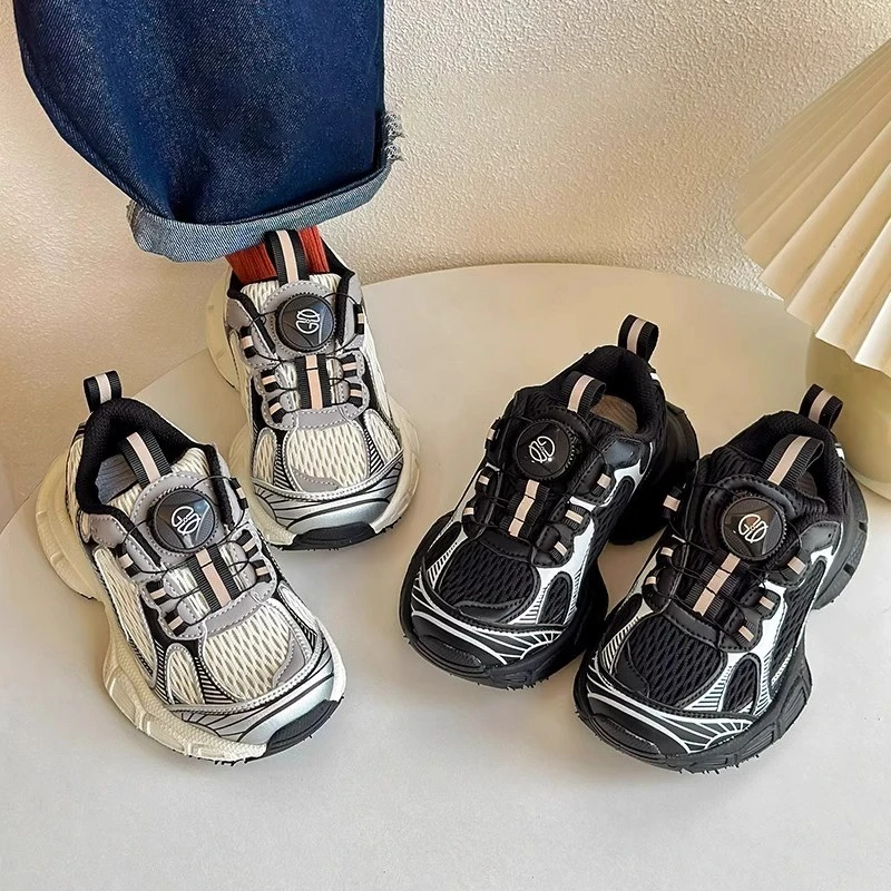 ABC男童鞋网面透气2025新款春秋男孩时尚老爹鞋儿童时尚运动鞋潮