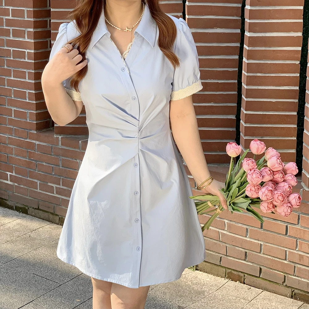 楠序樱桃微胖女装 2025夏装裙子出游服装女显瘦连衣裙DD10276