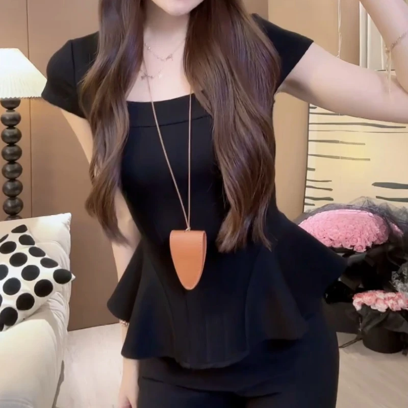 【线条主义】夏季新款小众设计感气质上衣LK2502997