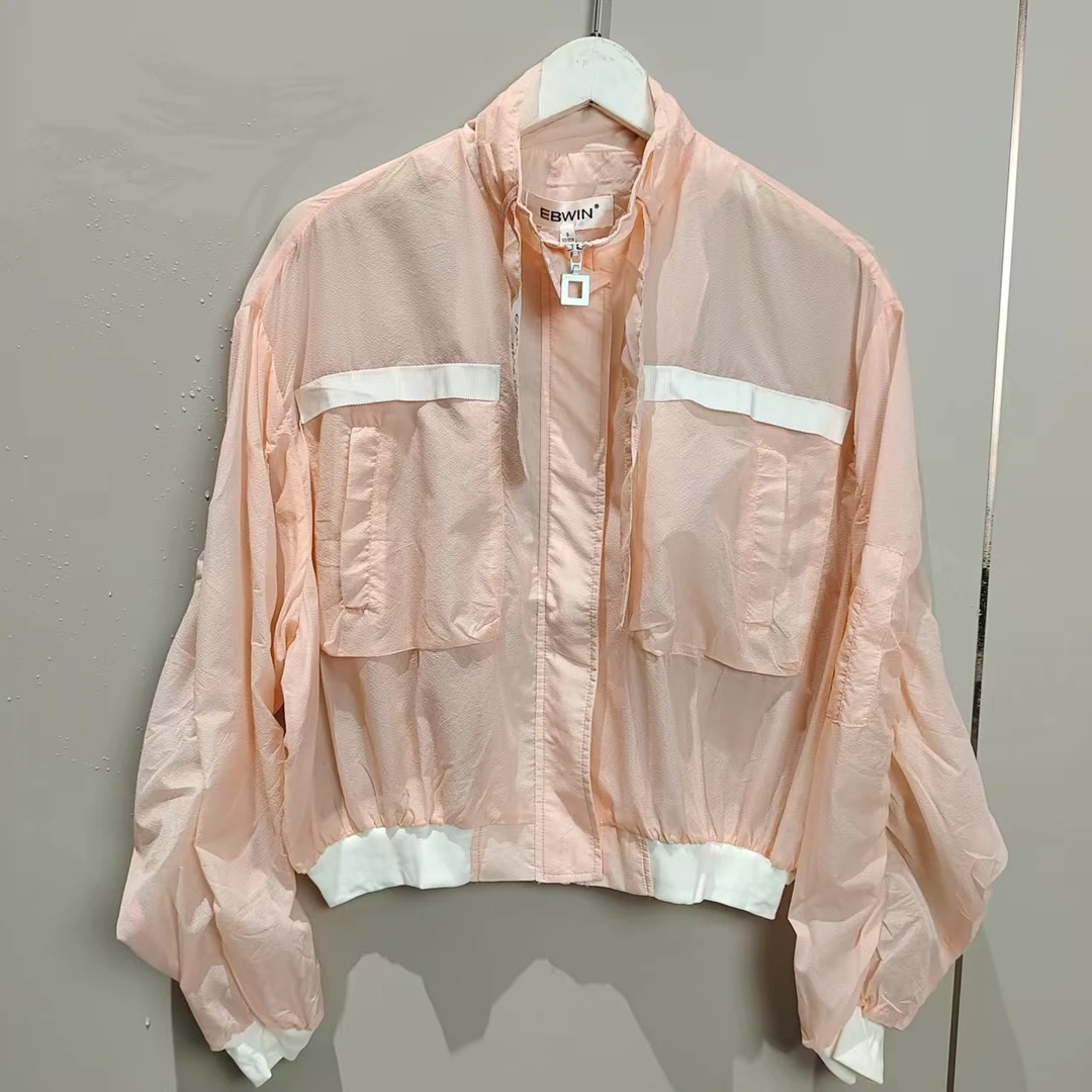 2055 新款小香风复古粉色皮肤衣防晒衣