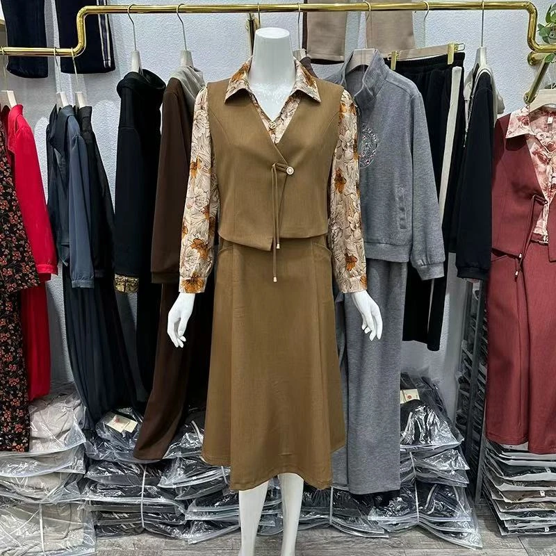 C22【专属】2025洋气收腰春秋马季印花两件套套裙RS-JFK24AT16