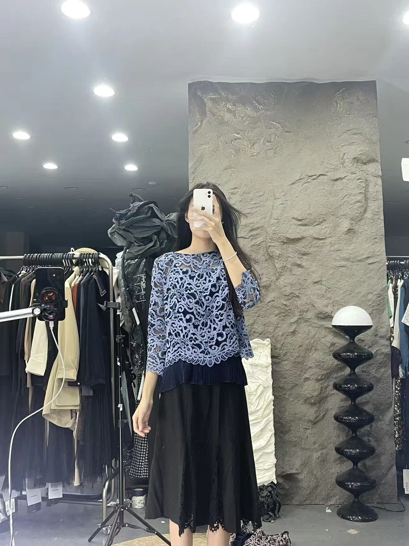 01-气质女装时尚套装碎花上衣复古时尚夏季百搭三件套