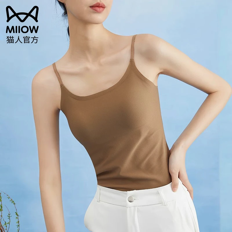 猫人抹胸吊带背心女内搭美背文胸一体带胸垫内衣打底防走光夏天薄