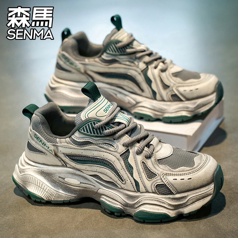 男鞋秋冬潮流厚底增高运动鞋复古舒适百搭休闲老爹鞋男