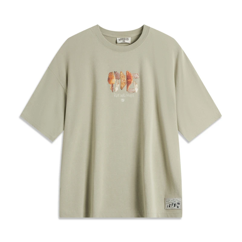 李宁正品2024夏季新款男子反伍宽松透气T恤短袖文化衫AHSU905