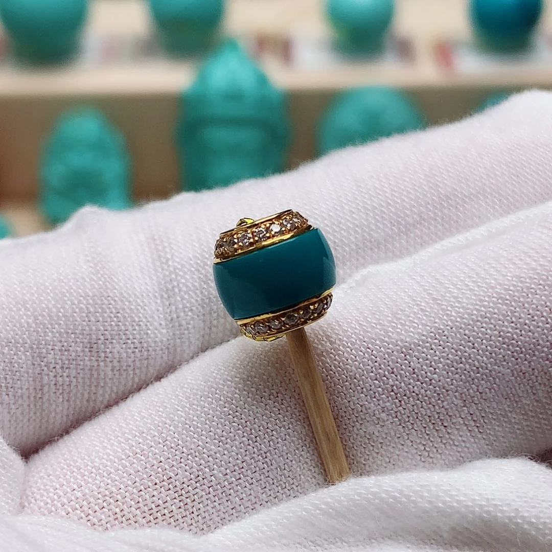 绿松石珠宝奇石18K金镶嵌