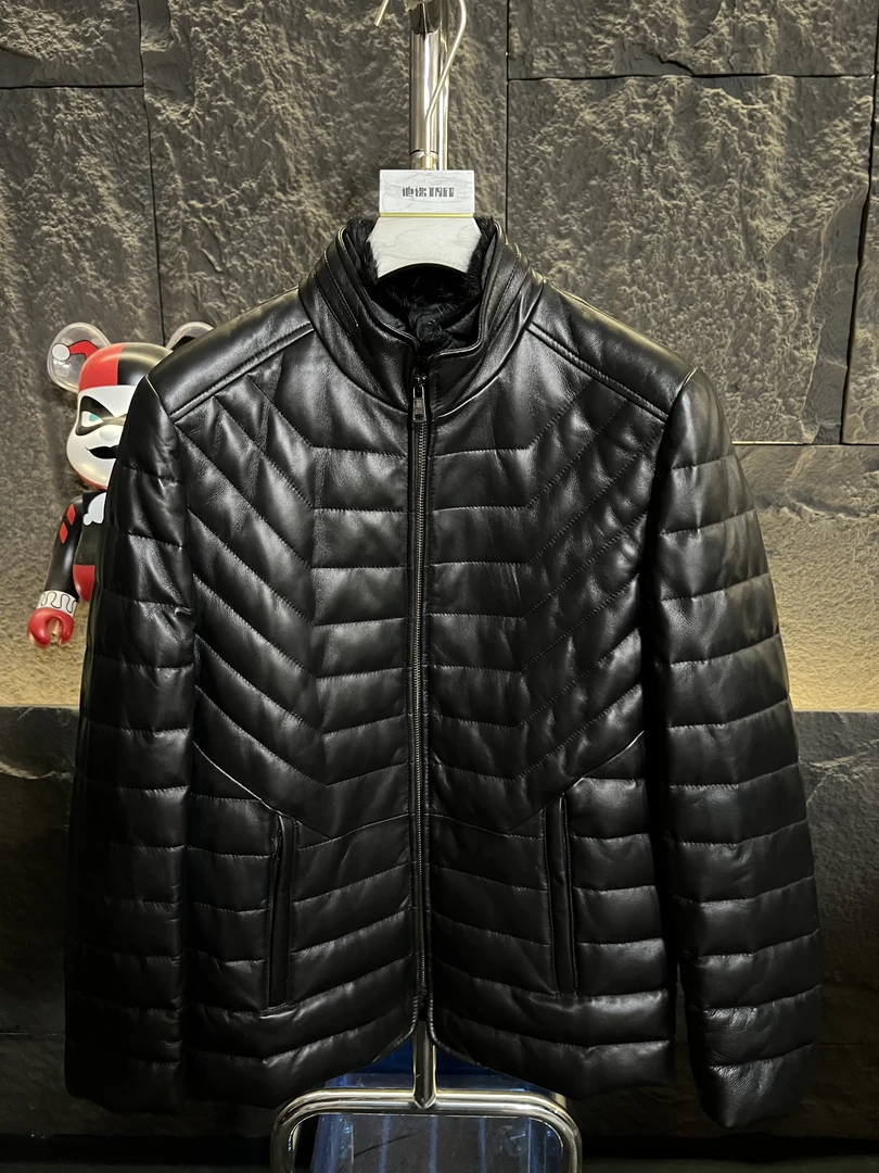 2025真皮皮衣立领商务短款冬季保暖休闲百搭修身羽绒外套