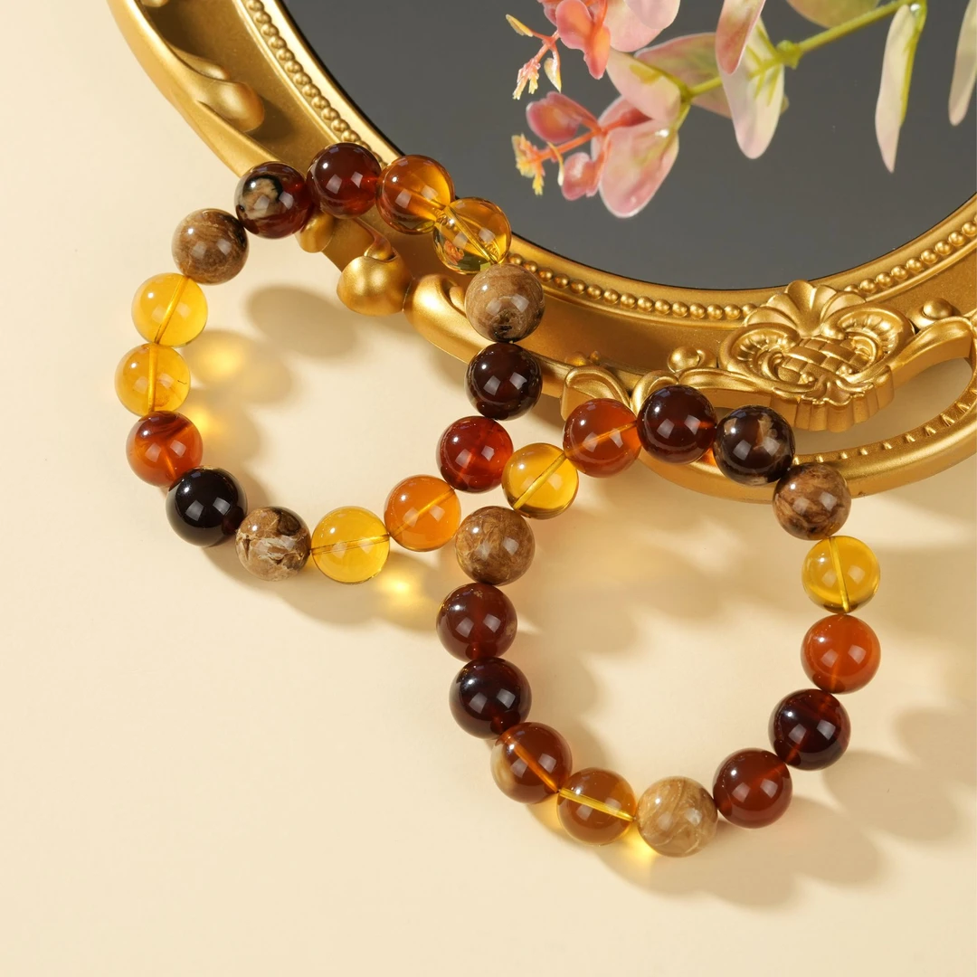 【云上叙】琥珀多宝单圈手串-多样性发一件-14mm-V22604-6（东哥）