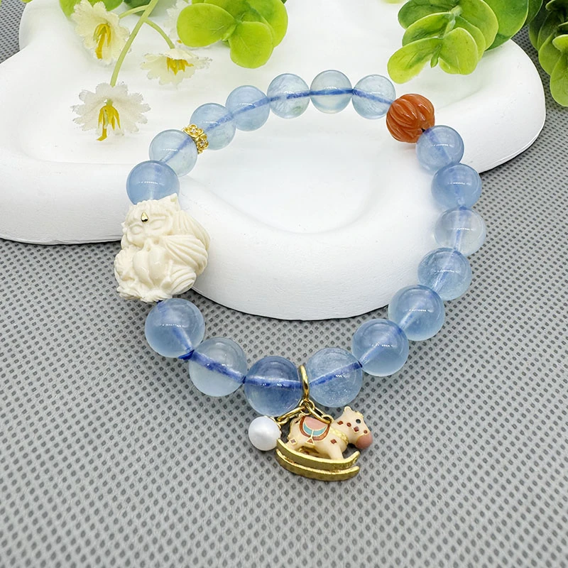 天然猛犸牙手串时尚精致多样性发货其一