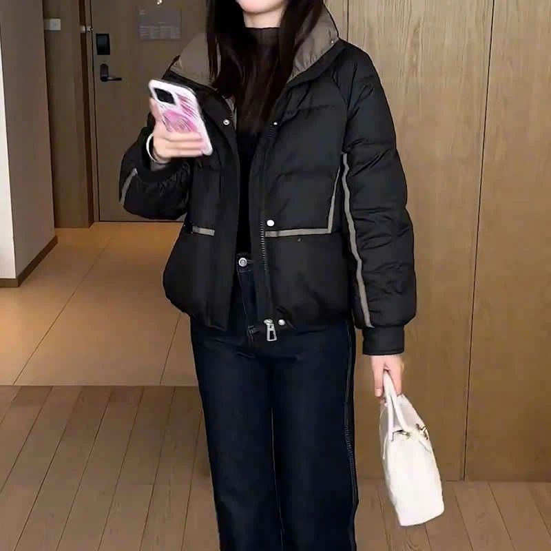 (有运费险）时尚洋气立领短款棉衣女秋冬新款百搭显瘦加厚棉袄外套