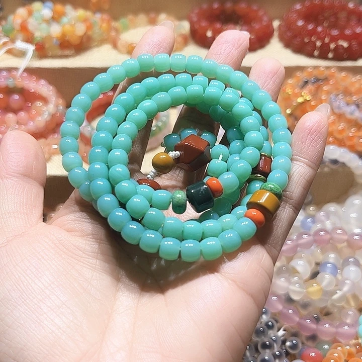 带***哥玛瑙/玉髓未镶嵌手链