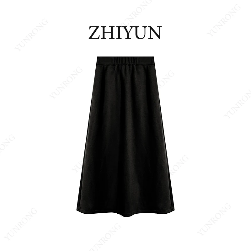 【羊绒裙+醋酸】有口袋轻奢时尚休闲百搭半身裙显瘦百搭秋冬中长款