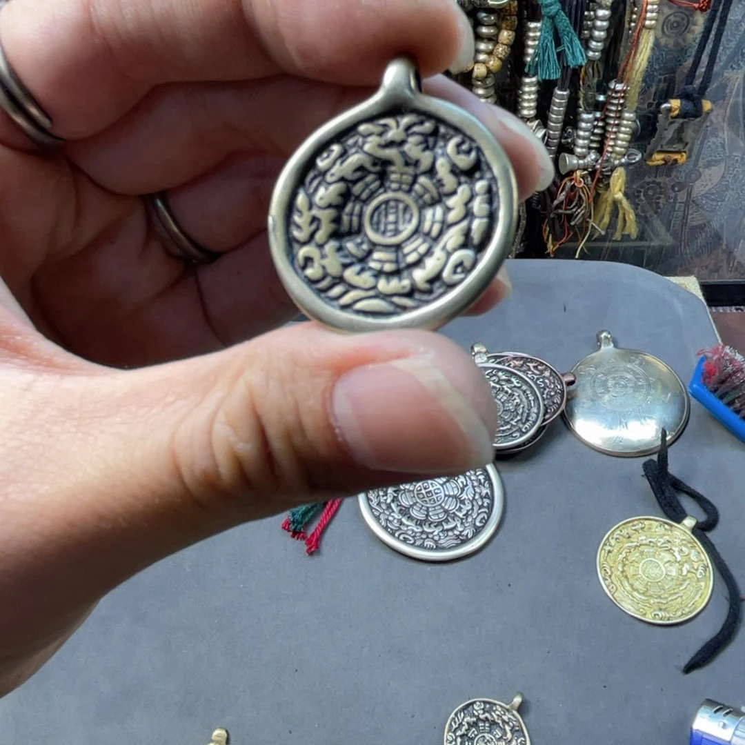 福利迷你白铜利马铜精品九宫八卦牌