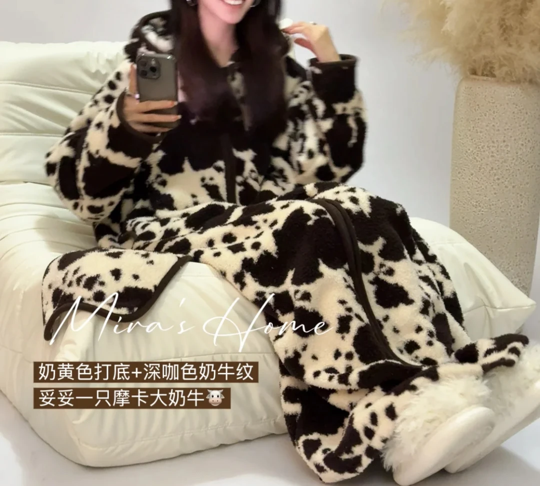【暖暖加厚2.0】韩国设计师萱萱定制 冬米粒暖暖绒网红慵懒连帽外套