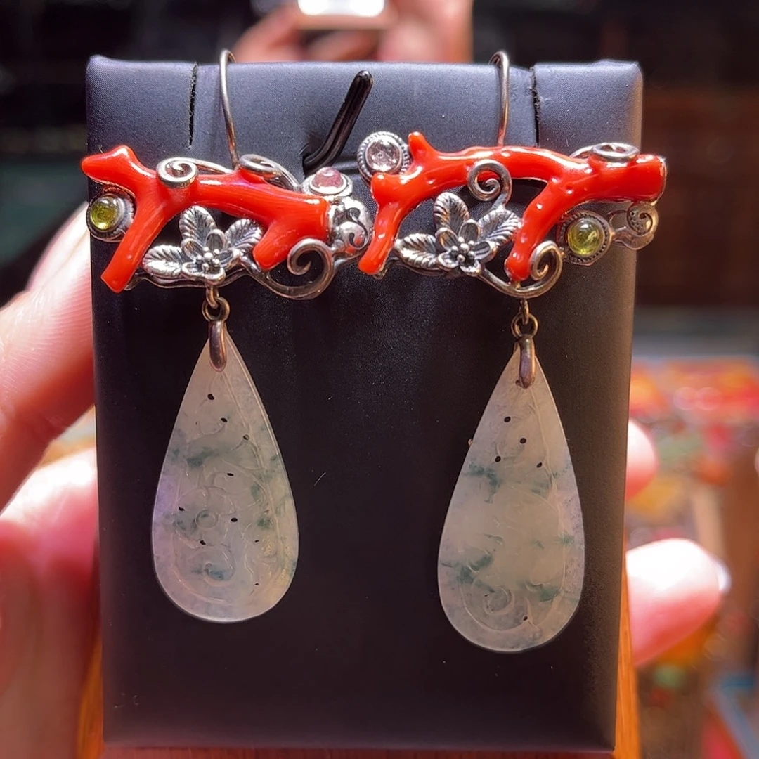 翡翠未镶嵌耳坠福利款翡翠多宝耳坠