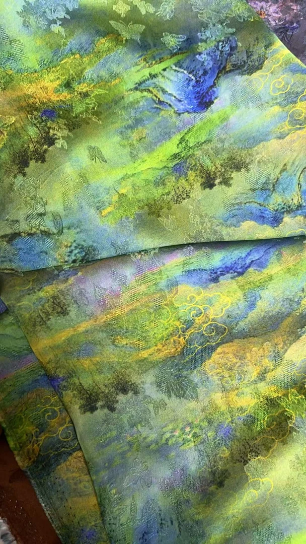 2米 千里江山  链接 布头 高清数码印花