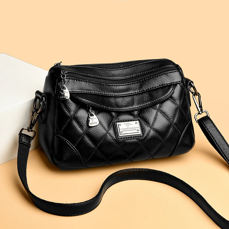 琳蒂袋鼠女包2025新款时尚妈妈斜挎包单肩包绣线时尚多隔层小方包