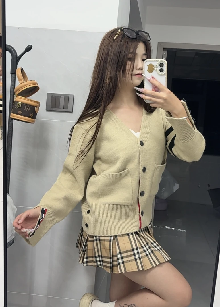 秋冬季条纹波西米亚风毛针织衫女装百搭痞帅英伦风