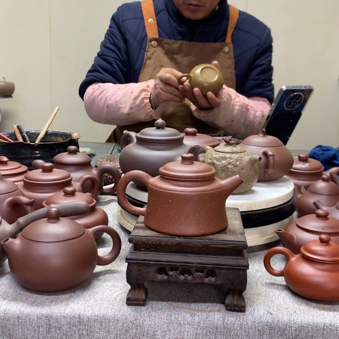 紫泥茶壶红降坡秦钟150 C半手工制作
