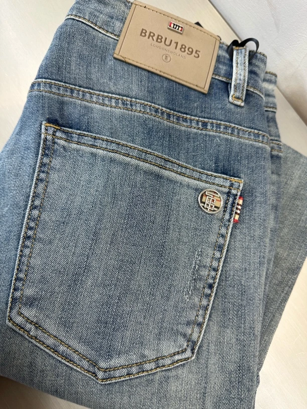 2025春款休闲轻奢男士蓝色潮流牛仔裤