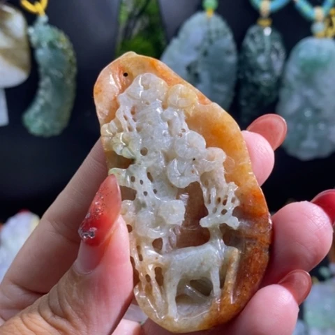 【闪购商品】颈饰未镶嵌翡翠鹿
