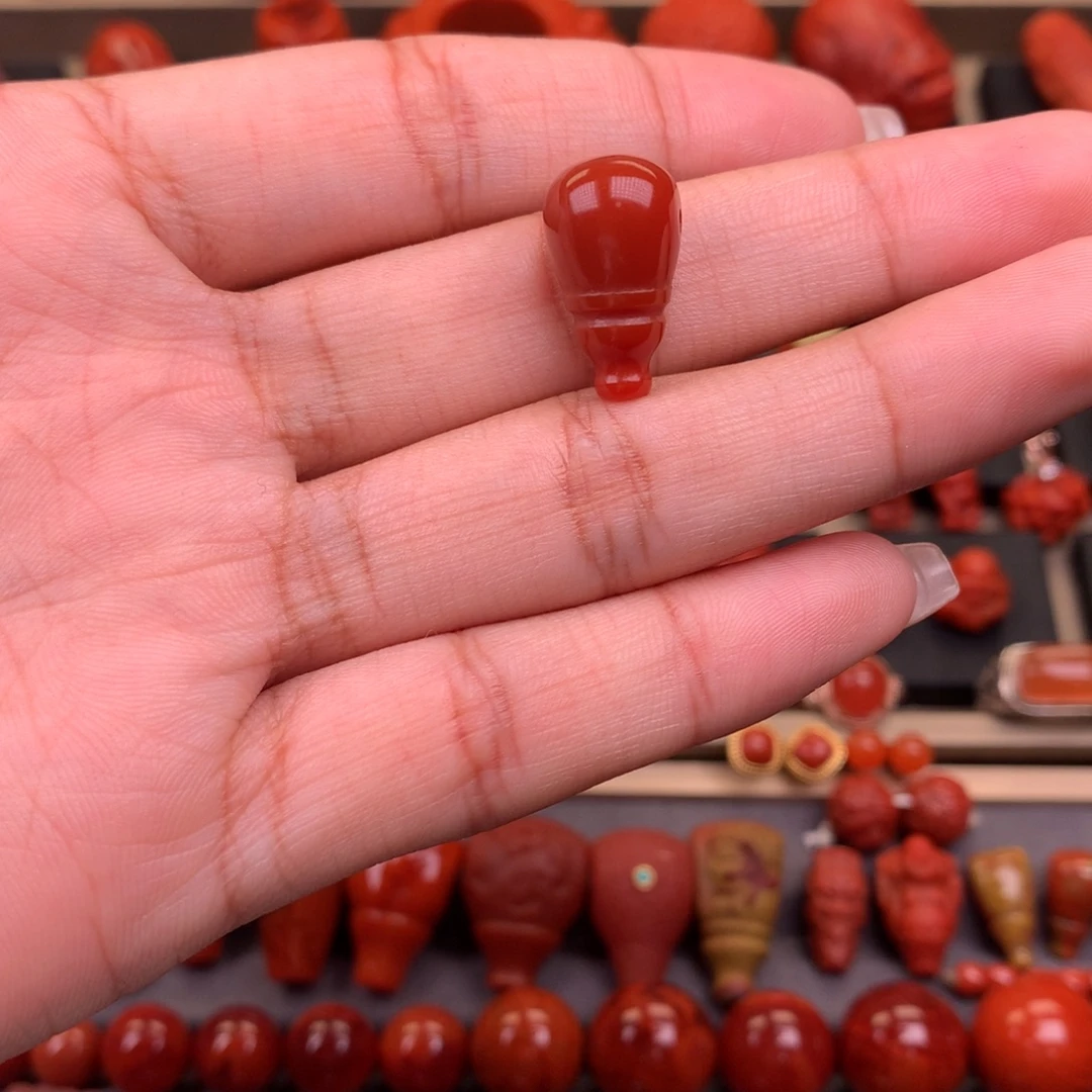 南红玛瑙未镶嵌三通10+