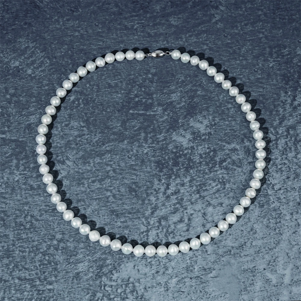 7-8mm晓溪HY031 S925银淡水珍珠项链百搭45cm