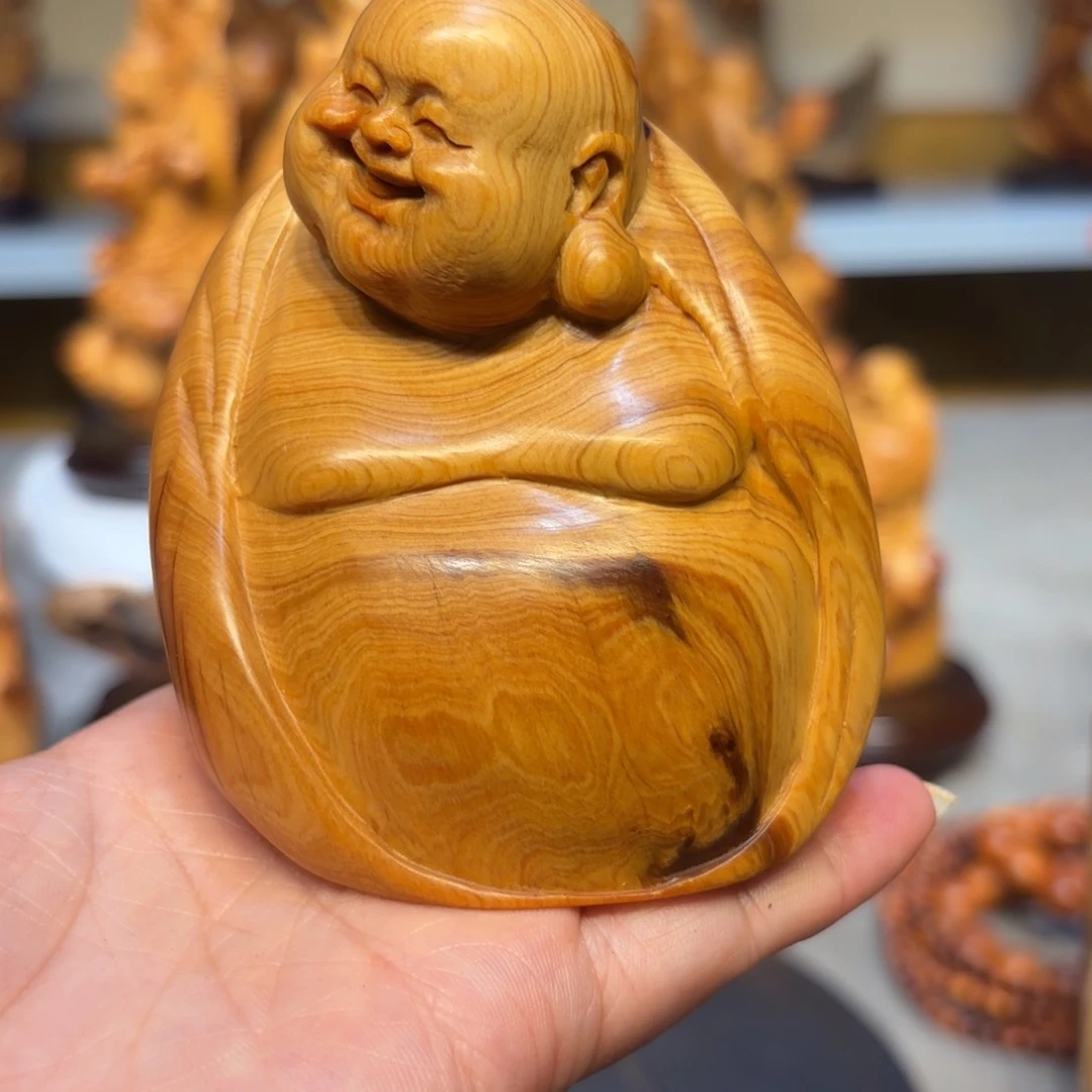 木太行崖柏弥勒佛