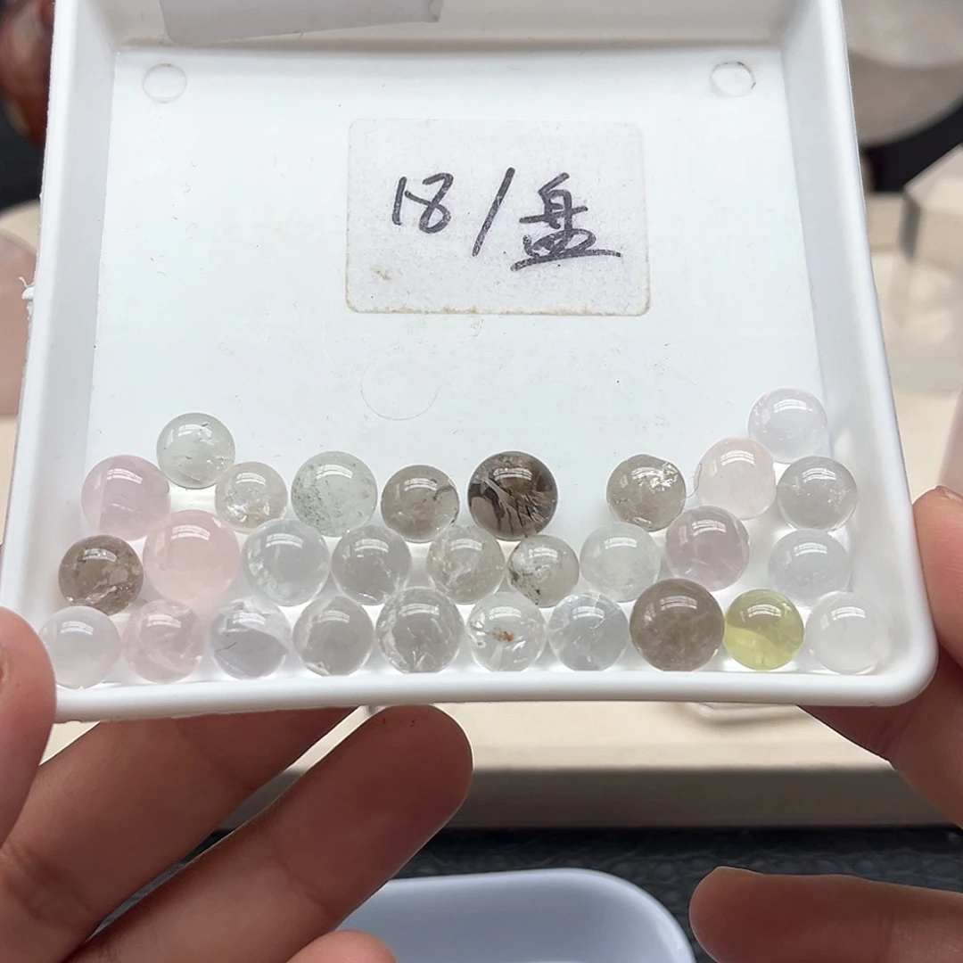 未镶嵌水晶珠宝半成品35 粉水晶 茶水晶