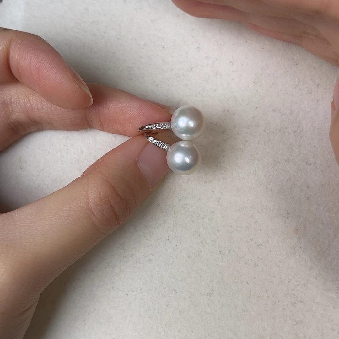 耳饰淡水珍珠银S925镶嵌