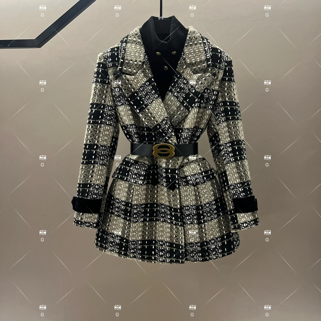 秋冬气质小香风设计师中长款羽绒服轻奢女 GS-57599
