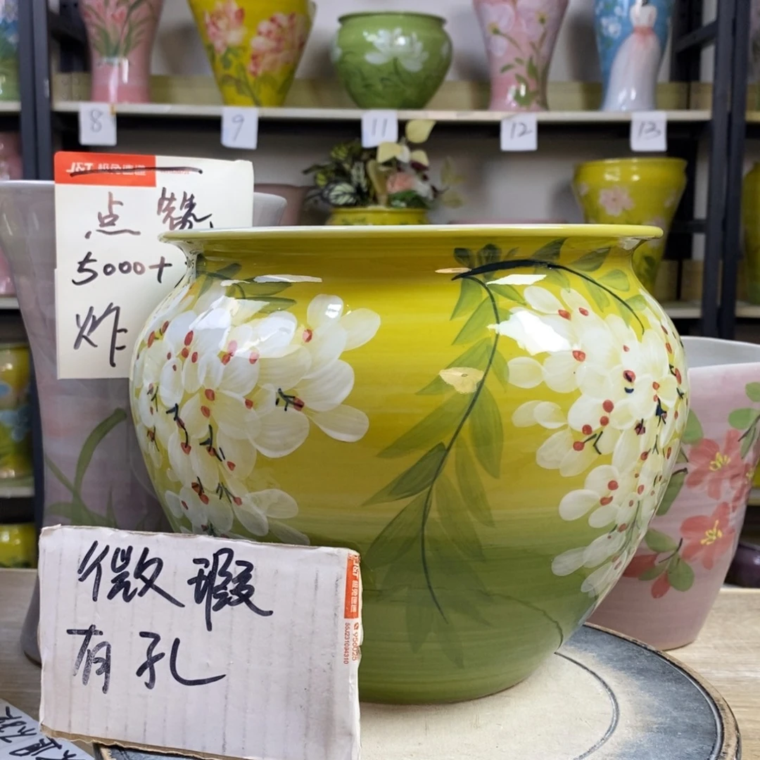 景德镇手工手绘陶瓷花盆