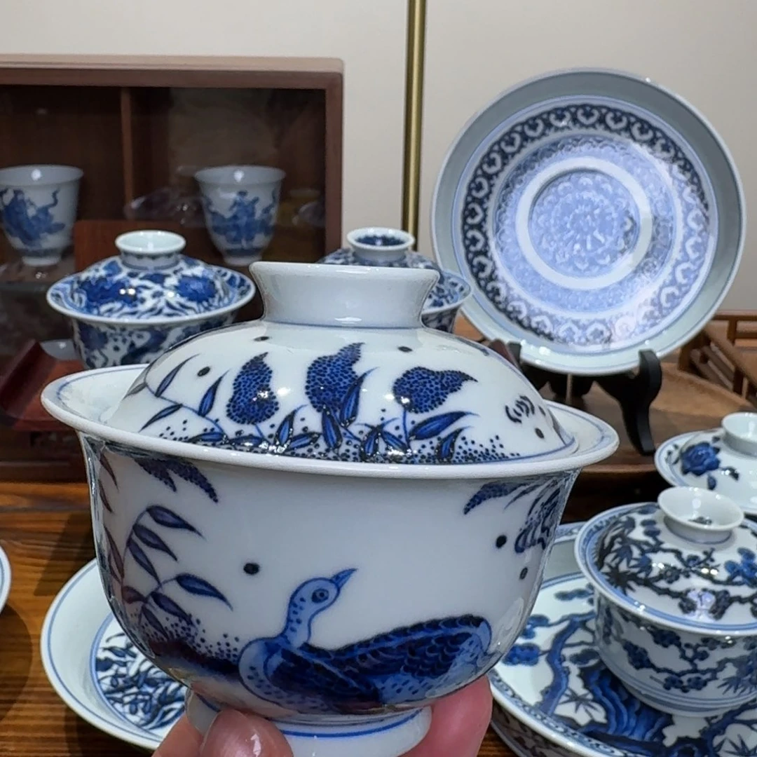 摆件景德镇雯华堂盖碗