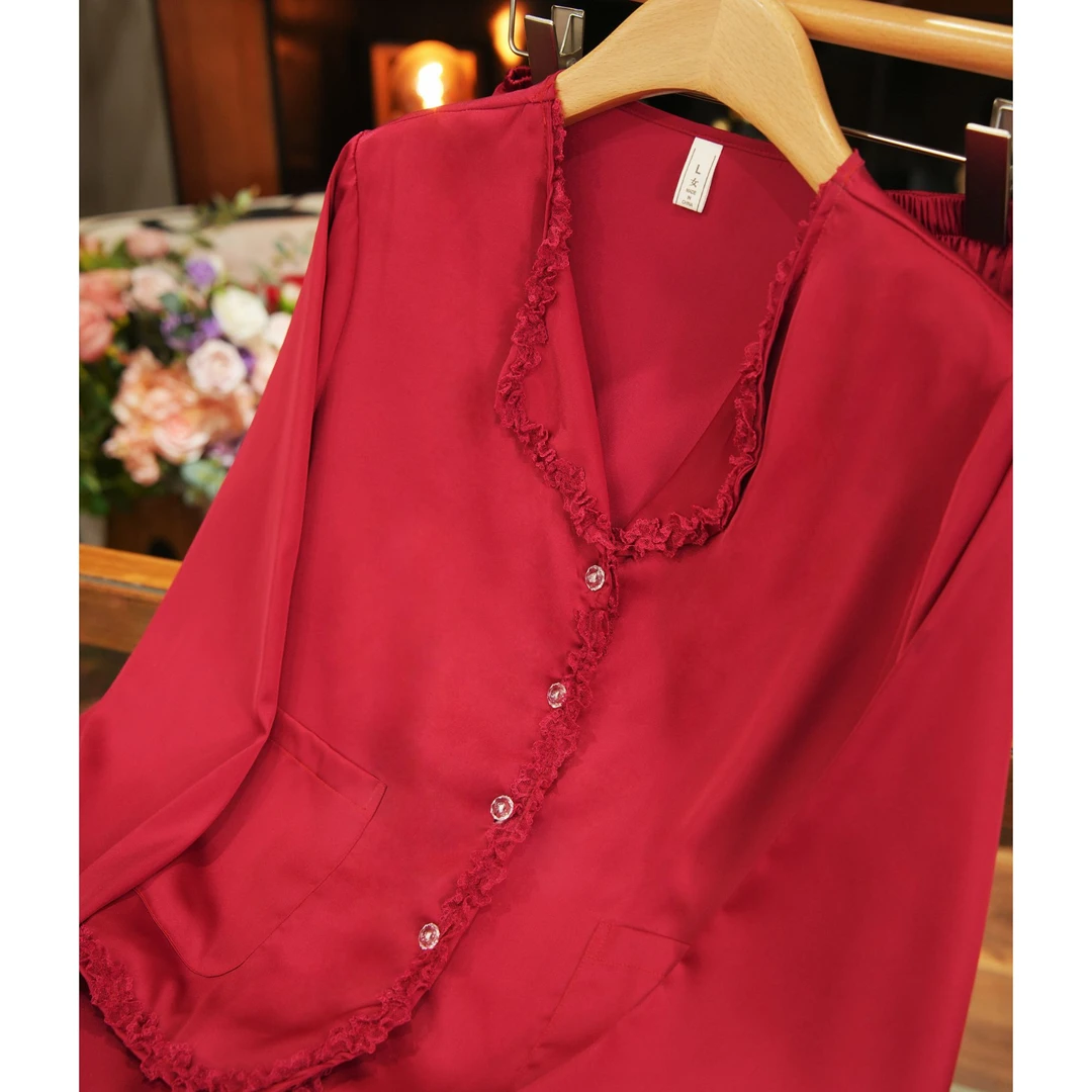 Sleep Password【巴黎红套装】小众设计潮牌休闲长袖长裤可外穿睡衣