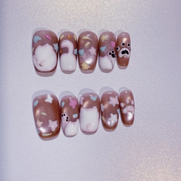 ［星咪调色盘］叁金·纯手工穿戴甲 默认微瑕